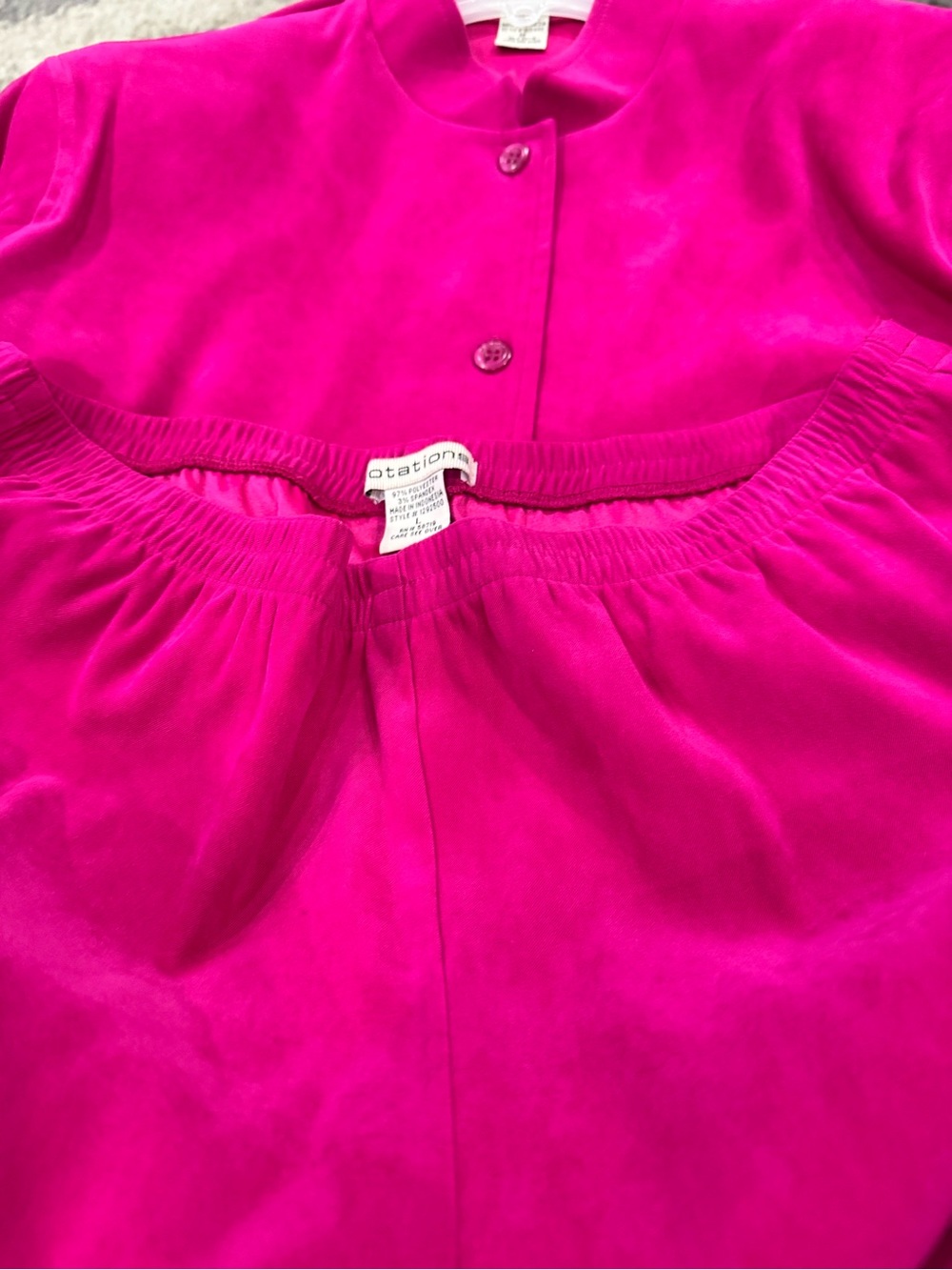 Notations Fuchsia Pink two piece matching set Top and elastic bottom (b2-8)